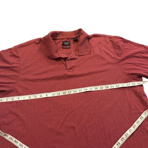 Haggar Swift Dry Polo Mens Sz 2XL Geometric Pattern Burgundy Golf Performance - Picture 4 of 5